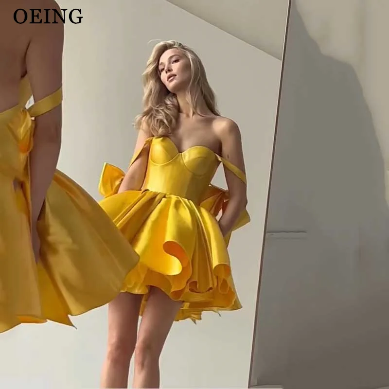 Prom Dresses Prom Dress OEING Mini Prom Dress Elegant Sweetheart Bow Straps Homecoming Dresses Special Gowns Vestidos Para Eventos Especiales Customized