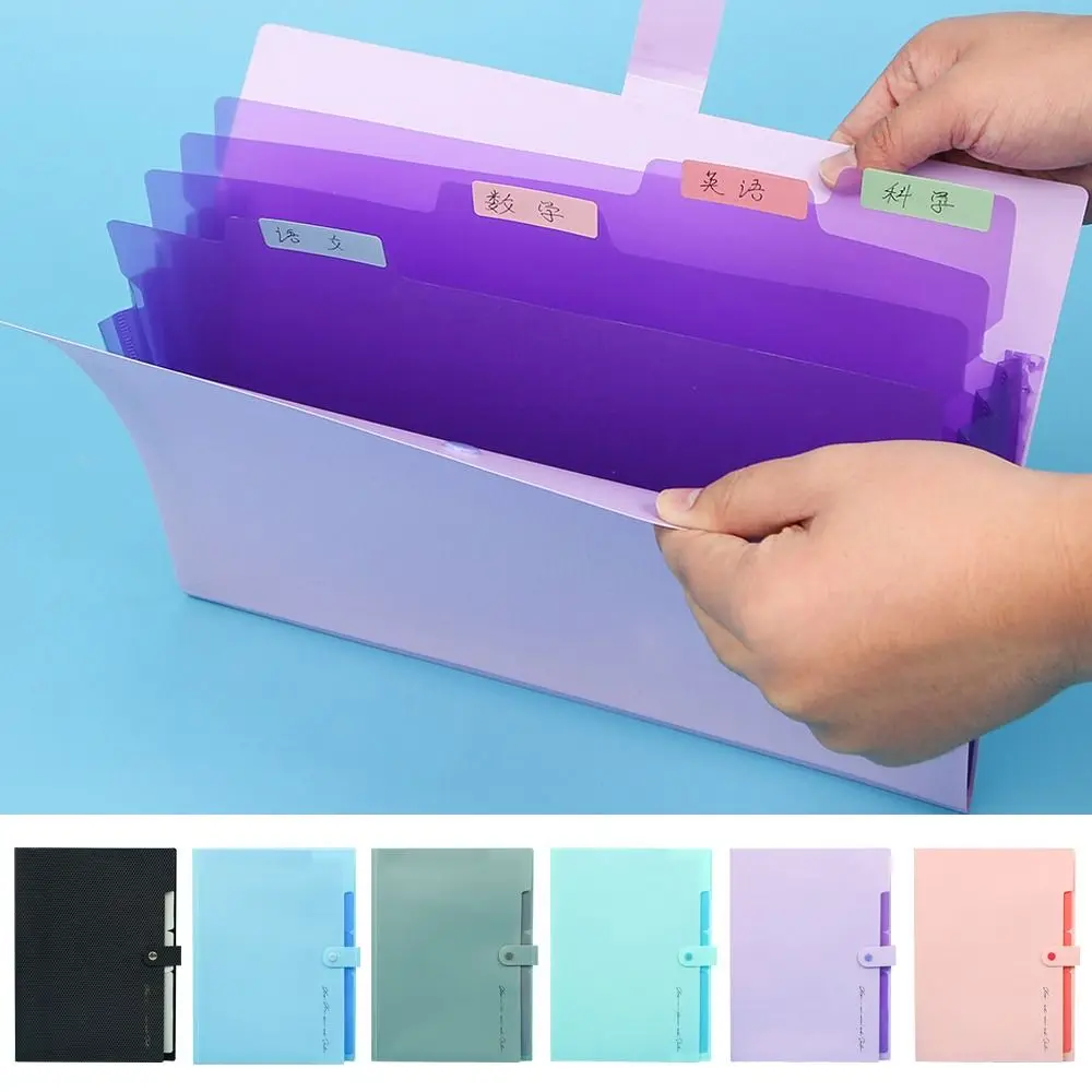 PVC 폴더 오르간 가방, 하이 퀄리티 5 포켓 문구 서류 정리함, 학생 선물 서..
