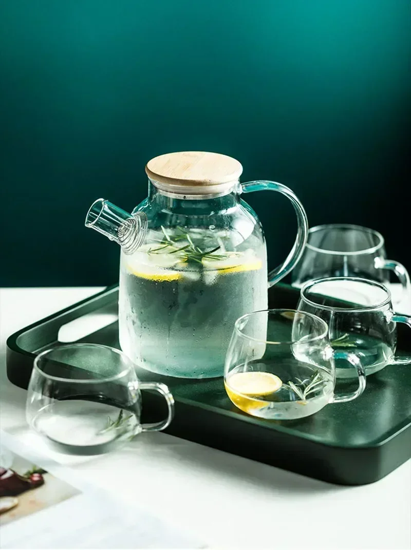 Description Picture 2 of item1.8L Transparent Borosilicate Glass Teapot Heat-Resistant Large Clear Fruits Tea Pot Flower Tea Puer Kettle Cup Office Home Tool