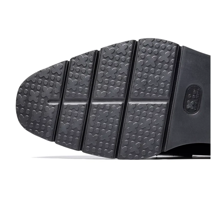 Hochwertige britische Slip-on-Loafer für Herren von Business Casual mit seitlichem Reißverschluss, Perlmuttleder, glänzender dicker Sohle, formelle Herrenschuhe. – Detail 13