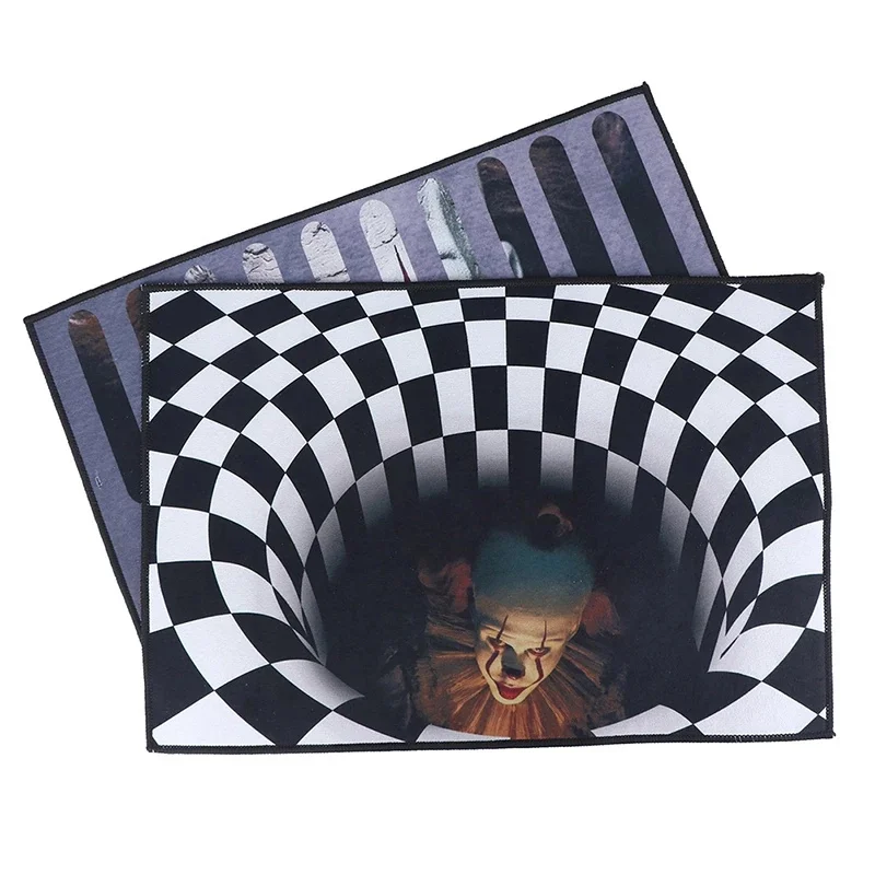 Halloween 3D Illusion Clown Trap Horror Bathroom Mat Entrance Doormat Carpets Room Mats Design Carpet Prayer Rug Bath Foot