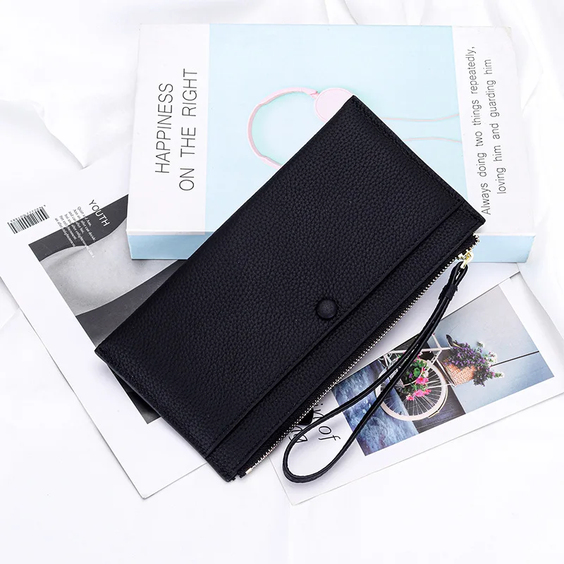 Genuine Leather Women Zipper Wallet Ladies Clutch Purse Bag Brand Cow Leather Long Wallet Versatile Coin Pocket Cell Phone Bags