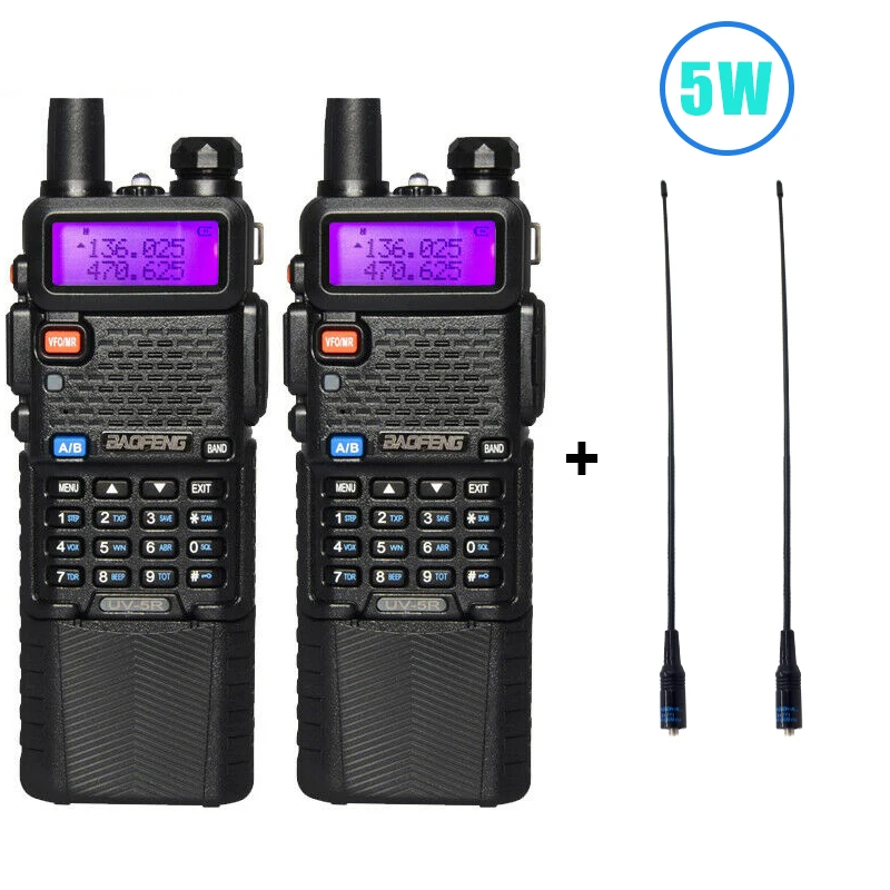 Baofeng UV-5R Walkie Talkies Two-way Radio Dual Band VHF/UHF Long Range 2PCS Baofeng 5R UV Walkie Talkie 3800mAh Battery Radio long range walkie talkies Walkie Talkie