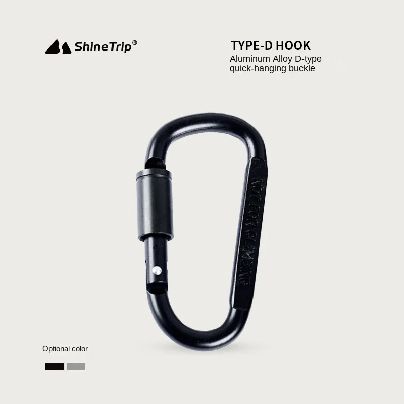 

Go-again Aluminium D-shape quick release buckle Multi-functional mountaineering buckle EDC backpack with locking hooks