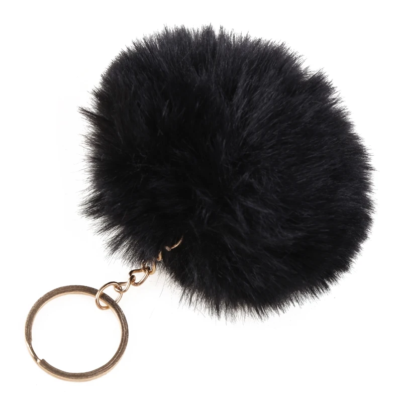 ATSlowTimes Large Fluffy Puffs Ball Bag Charm Pompom Keychain