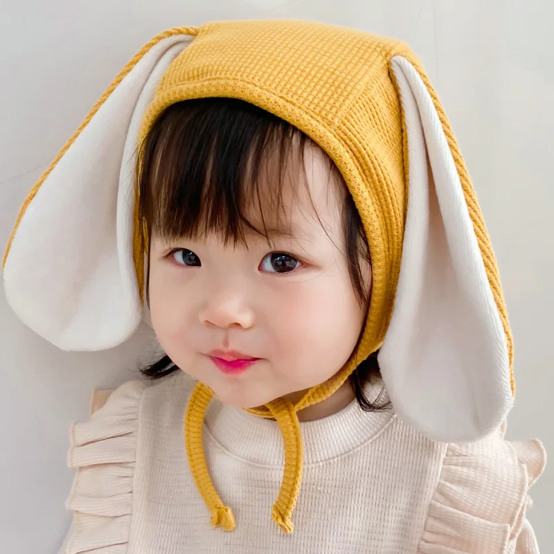 Cute Bunny Baby Hat Autumn Winter Rabbit Warm Ear Protection Cap for Infant Boys Girls Beanies Solid Color Earflap Hat Bonnet 2