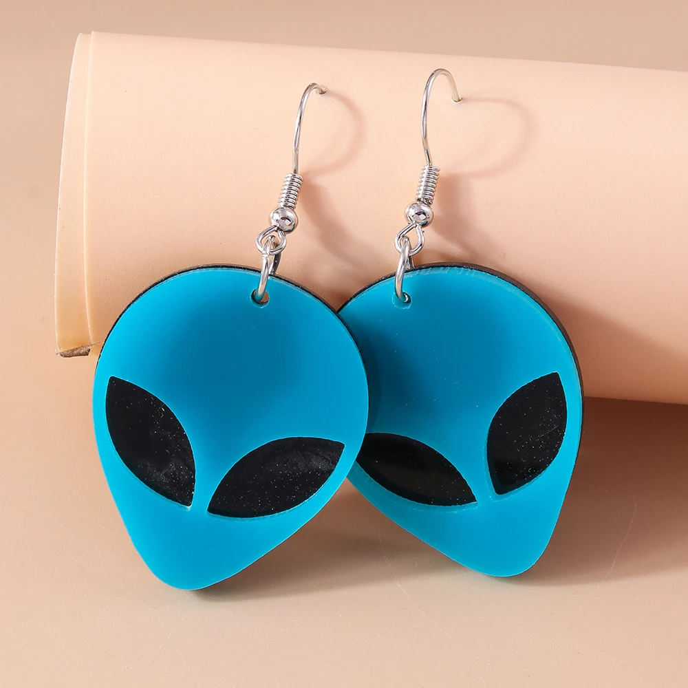 Aihua Niedliche Cartoon-Ohrringe aus Acryl, ET-Alien-Ohrringe, Kawaii, lustige UFO-Raumschiff-Ohrringe für Frauen, Mädchen, Kinder, Geburtstagsgeschenke – Detail 14