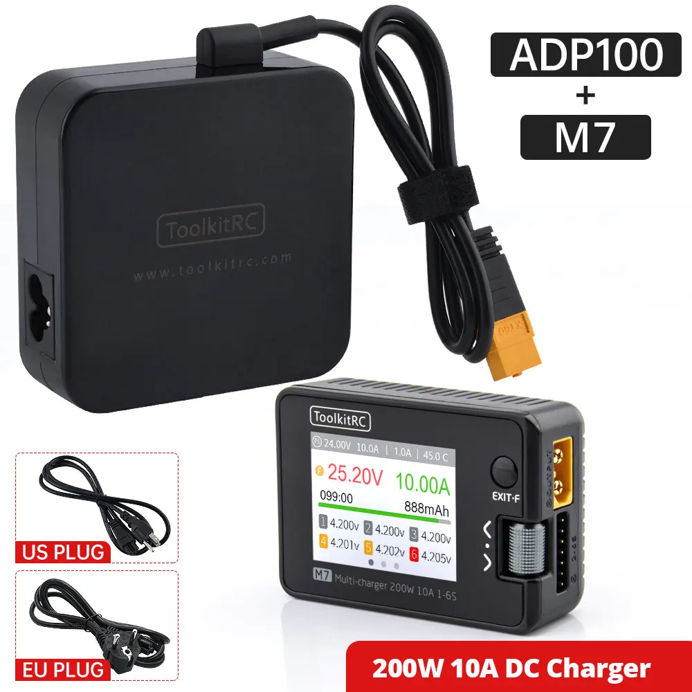 Toolkitrc M7 200W 10A Rozładowanie Zabawka Do Utrzymywania Równowagi Z Ładowarką Dla Bateria Lipo 1-6S Z Serwomechanizmem Napięcia Esc Tester Sygnału 