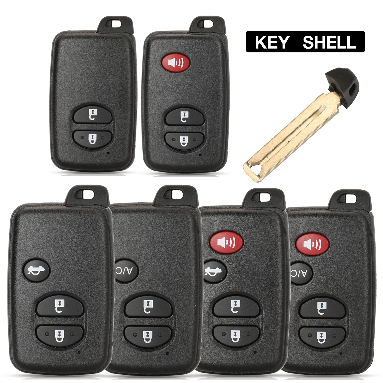 

jingyuqin 2 3 4 Buttons Key Case For Toyota Aurion Avalon Landcruiser Camry Highlander RAV4 Smart Key Car Remote Key Shell