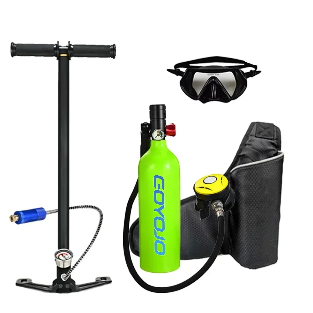 Scuba Diving Oxygen Tank 1L Cylinder Underwater Breather for with Breathing Valve Dive Fishing Underwater Photography C Set scuba cylinder tank