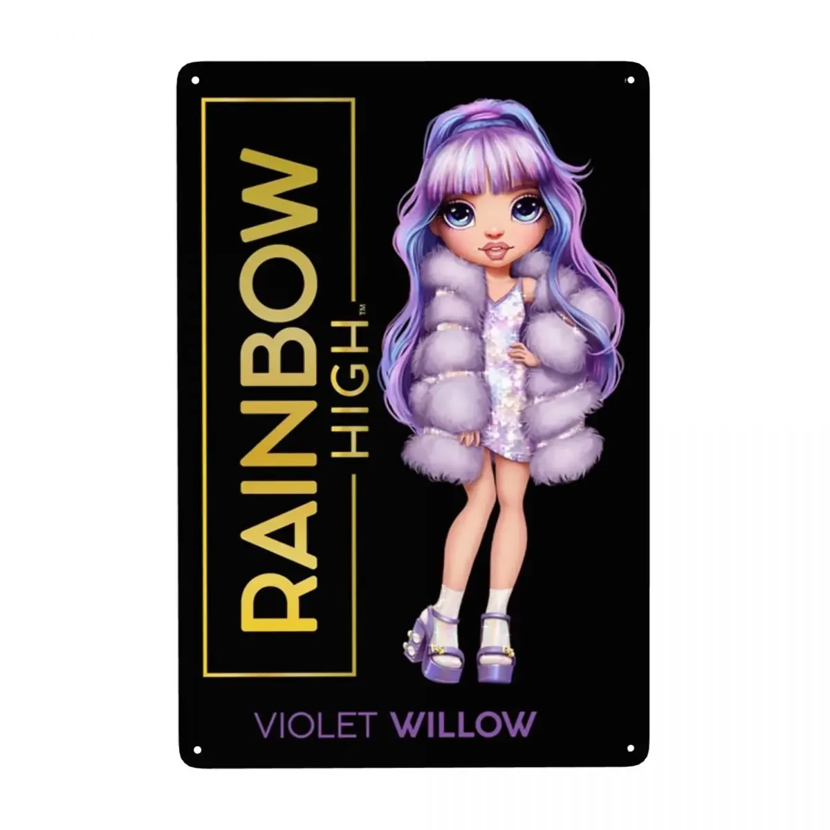 

RainbowHigh фиолетовая ива, металлические жестяные знаки на заказ, ретро табличка для паба, кафе, двора, мужская пещера, бар, настенное искусство, Декор