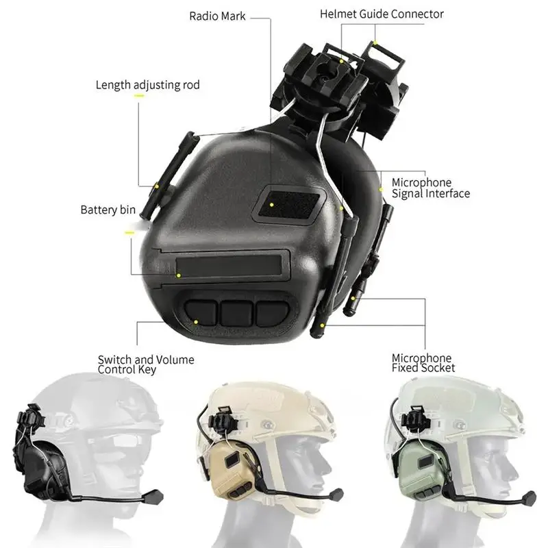 Telescope Binoculars Shooting Goggles Airsoft Helmet Set Tactical Headphones Goggles Dual-pass Telescope