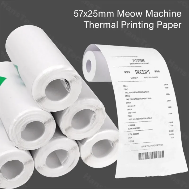 5 Rolls Thermal Printer Paper 57mm Roll Mini Rolls Stickers For Paperang P1/P2/P3  PeriPage A6/A9 Series T02 M110 Mini Printers
