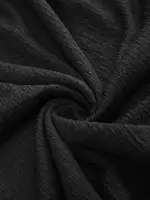 ROSEGAL Plus Size Women Dresses Black Casual Textured Crossover Strappy Handkerchief Cami Dress Asymmetrical Vestidos - Image 3