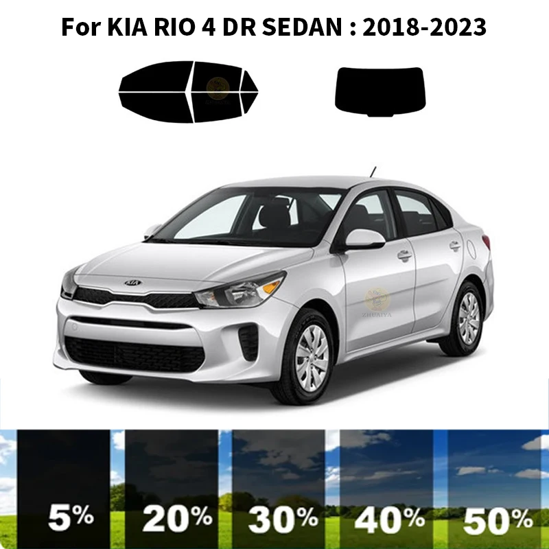 

Precut nanoceramics car UV Window Tint Kit Automotive Window Film For KIA RIO 4 DR SEDAN 2018-2023