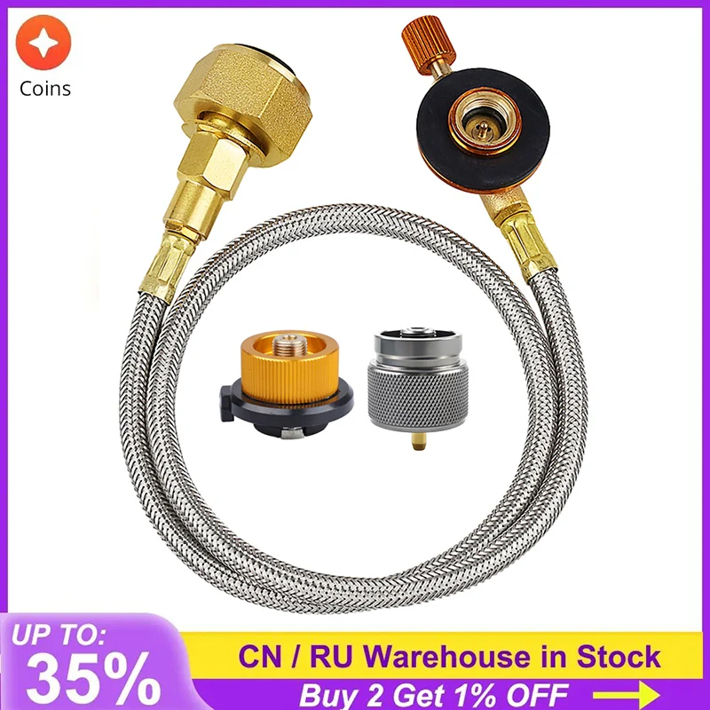 Gasherd Nachfülladapter Für Camping & Outdoor - LPG Tankadapter Mit 70cm Schlauch