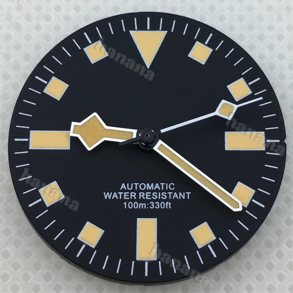 Retro Matte Dial - 29mm Green Luminous Hands for High-Quality Watch Modification