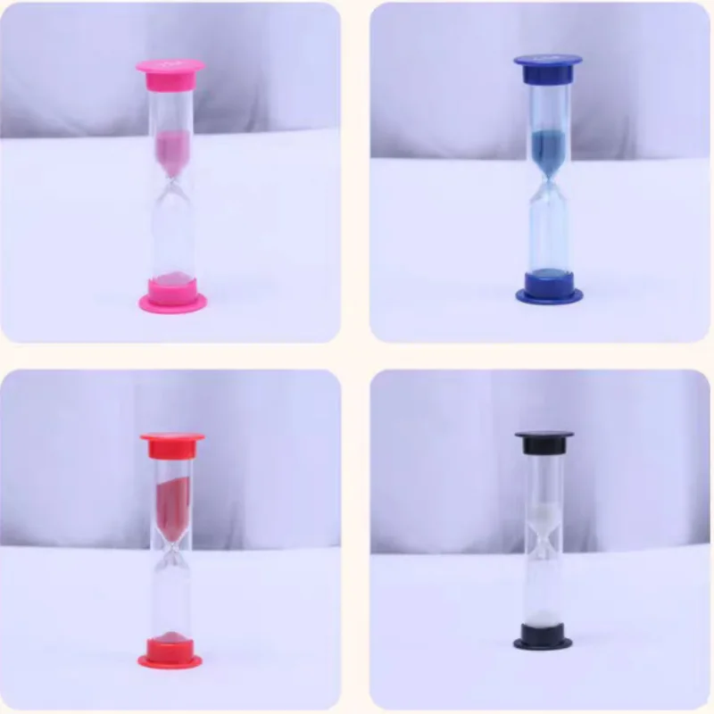 6개 플라스틱 모래시계, 다채로운 소형 모래시계 세트, 30초/1분/2분/3분/5분/10분 모래시계
