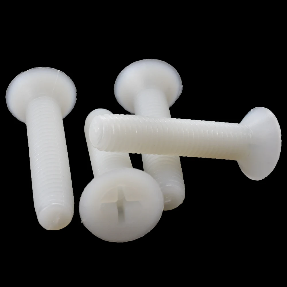 White Nylon Countersunk Head Cross Screw Suitable Phillips Flat Head Bolts M2~M5 For Industrial Buildings Furniture Accessories