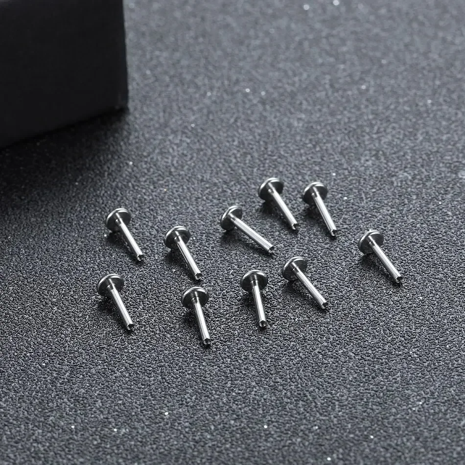 Piercing Jewelry 10PCS G23 Titanium Labret 16G 18G 4/14mm Rod Internal Thread Plug Septum Ear Lips Nose Piercing Tragus Body Jewelry Accessories