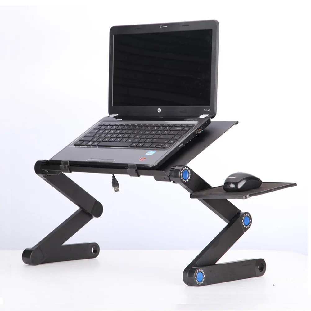 Office Desk Folding Table for Laptop Notebook Aluminum Alloy 4900X4800X2600CM Portable Black Standing
