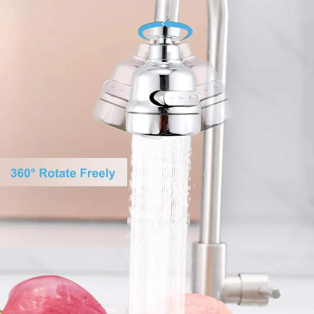 360DegreeKitchenFaucetNozzleAeratorAdjustableThreeModeSprayerFilterDiffuserWater