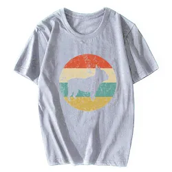 Retro French Bulldog Icon Design Men's Casual T - Shirt - Cool Short Sleeve Harajuku Style - XXXL (Sport grey)