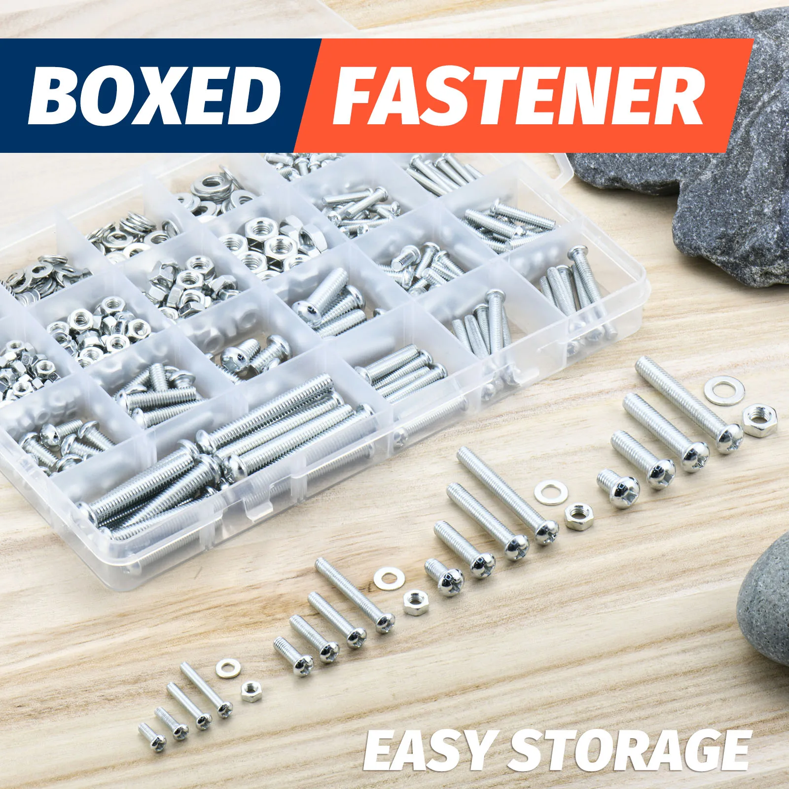 Screw and Nut Kit 600Pcs Screws Bolts and Nuts Assortment Metric Machine Screws and Flat Washers M3 M4 M5 M6 Phillips Pan Head Sets-16 Sizes