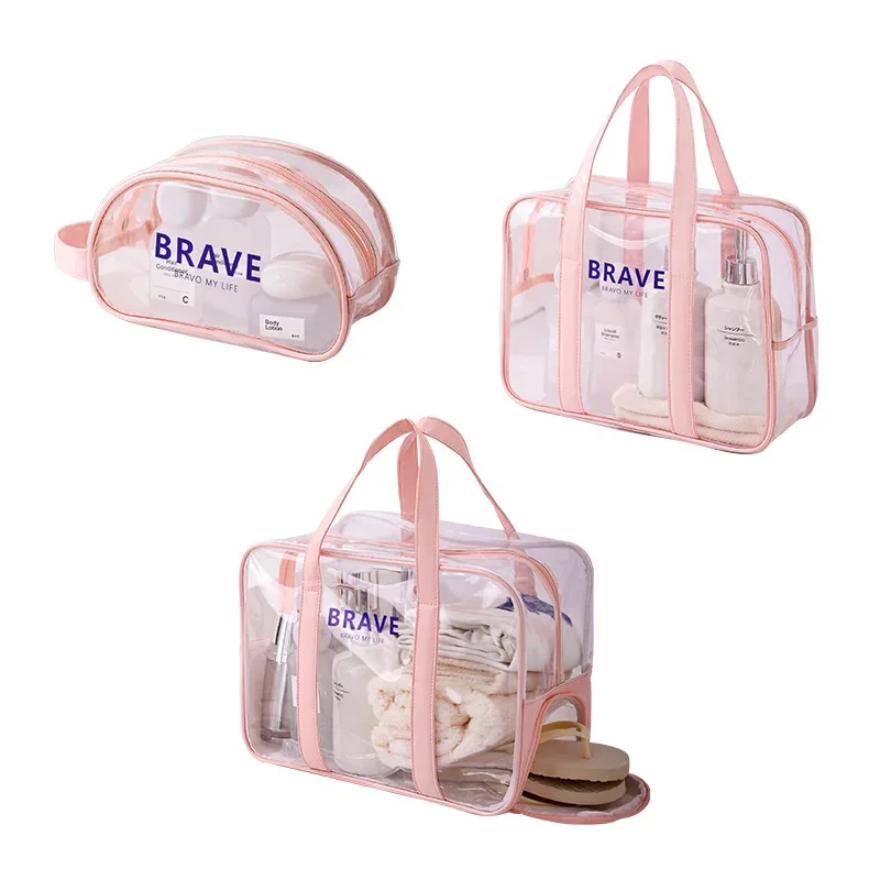 New PVC Transparent Waterproof Swimming Beach Bag Fitness Vacation Shoe Compartment Wet And Dry Separation Durable Sports Bag