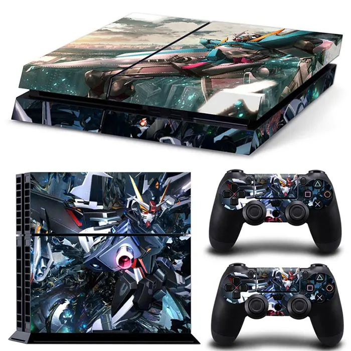 Naruto Gundam Dragon Ball Luffy Anime Vinyl Skin Sticker for PS4 Slim Console and 2 Controllers Decal Cover Game Accessories 