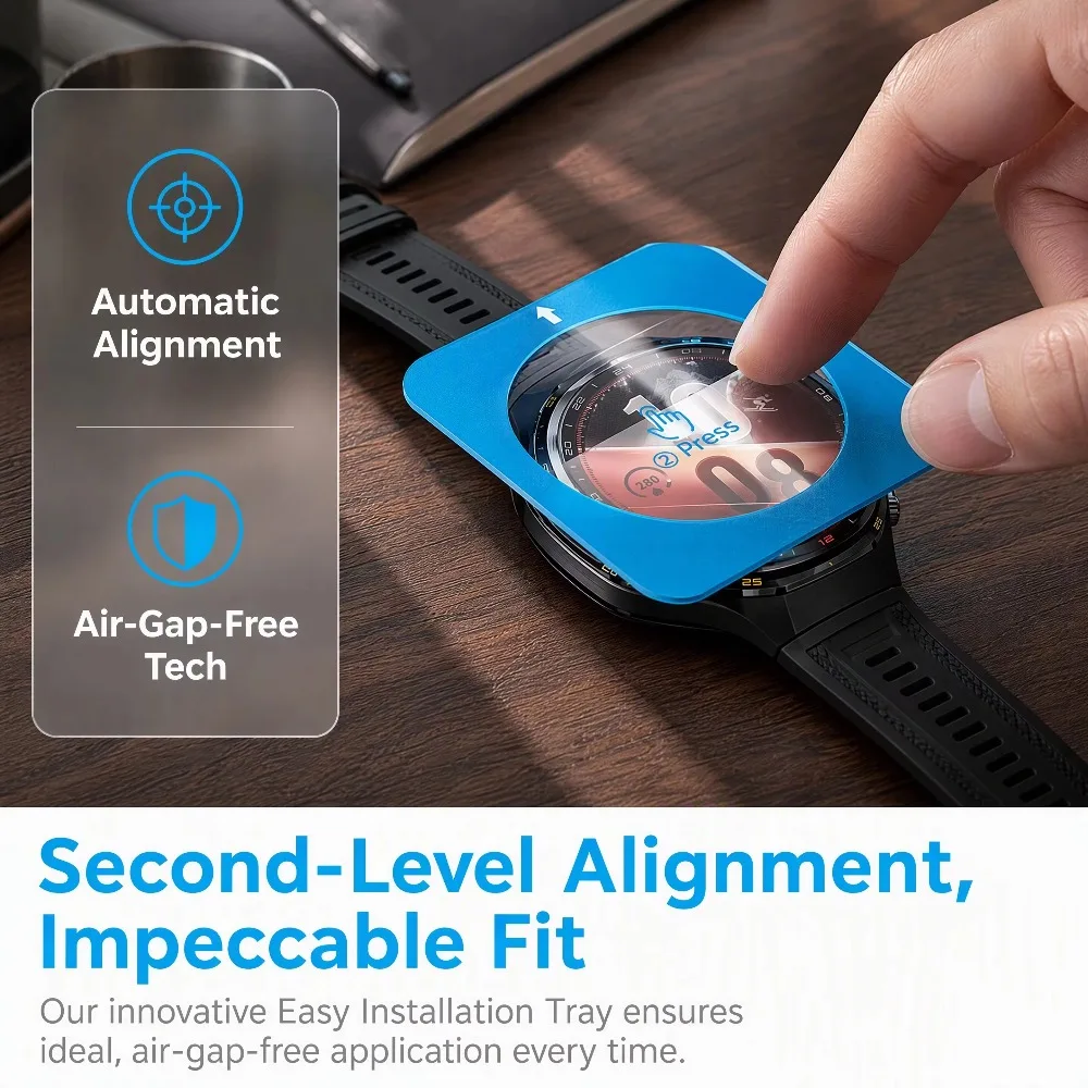 Premium 9H Tempered Glass Screen Protector for Smartwatches - Advanced High-Definition, Durable, Light-Proof Film