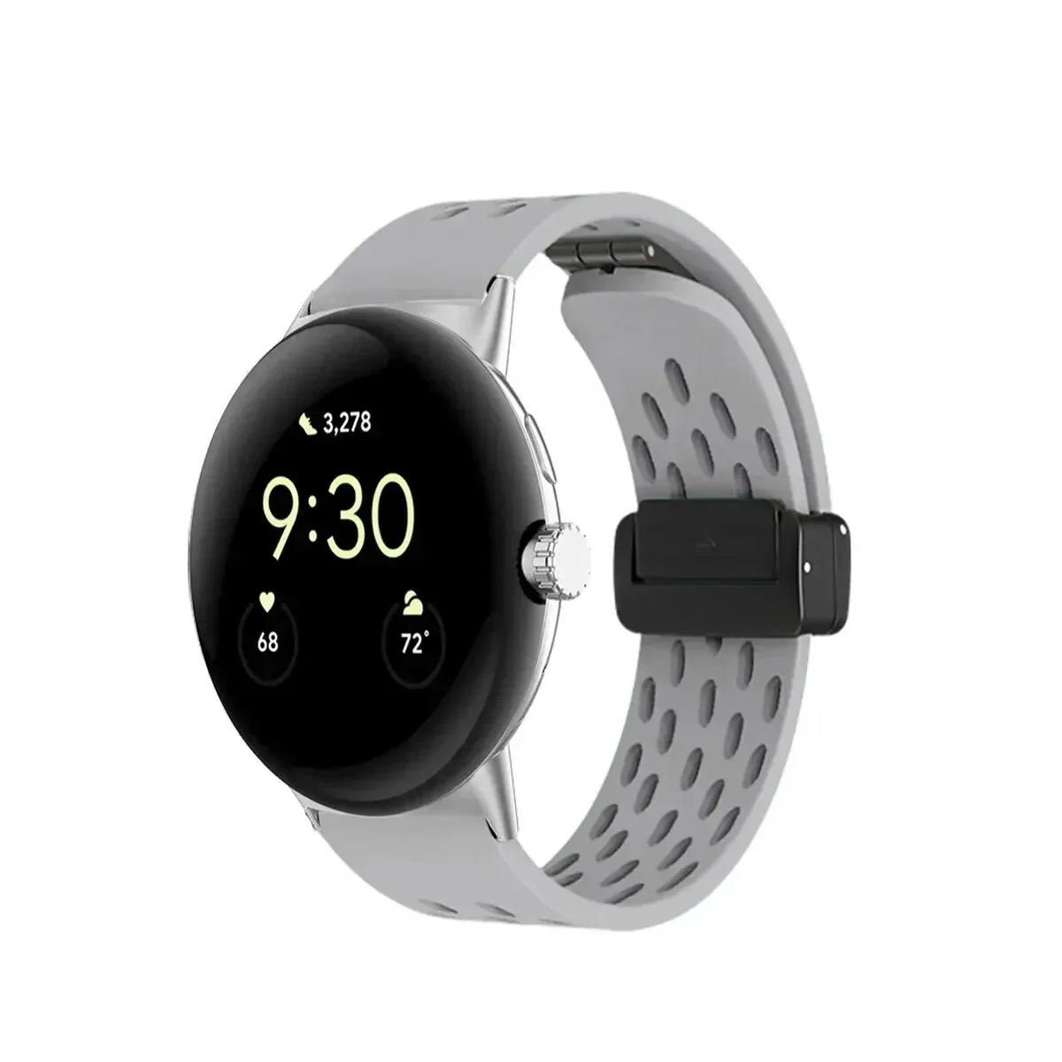 Silicone Magnetic Bracelet for Pixel Watch 41mm - Sporty Smartwatch Band Accessory