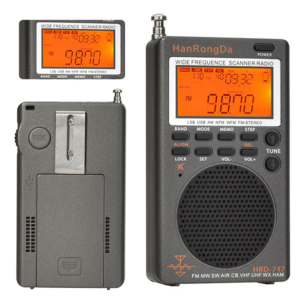 Hrd-747 Ricevitore Radio Full Band Portatile Noaa Alert Am Fm All Wave Cb Air Band Ham Radio Full Band Alert Ricevitore Radio Digitale