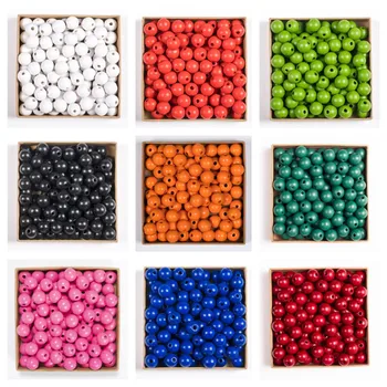 SOMESOOR 50pcs 16mm 0.63IN Natural Wooden Beads Multi Colors Round Shaped DIY Craft Wood Bracelet Necklaces Jewelry Accessories 3