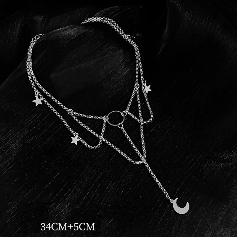 S581e3f5ac8f7474791de69cf1401f8b42 Velvet Clavicle Chain Fashion Necklace Moon Exquisite And Aesthetic Simple Cute Girl Pendant Necklace Mallzona