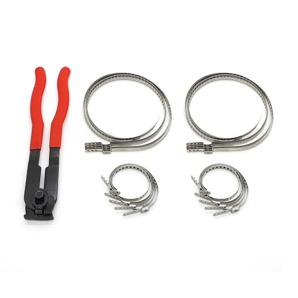 Universal CV Joint Boot Crimp Clamps Large & Small Kit With Pliers Tool Stainless Steel For Car ATC Drive Shaft Adjustable Axle