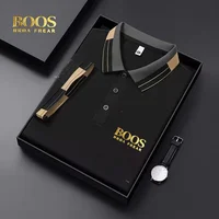 BOOSHREAFREAR Nouveau polo brodé de haute qualité pour homme, à manches courtes, tendance, idéal pour les affaires et les loisirs 3