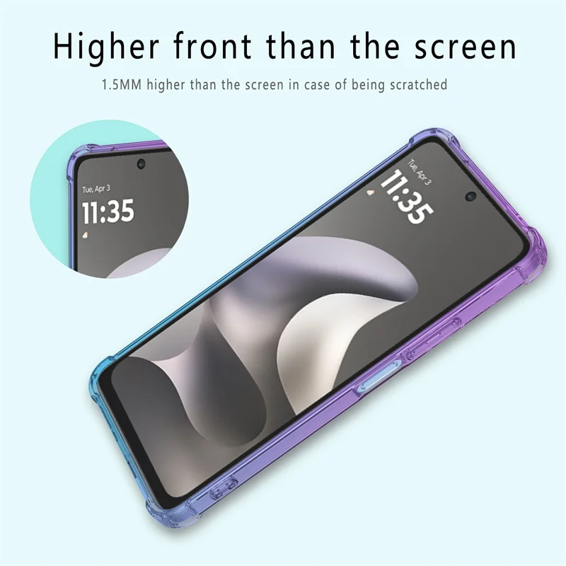 Gradient Shockproof TPU Protective Phone Case - Airbag Design, Durable Back Cover