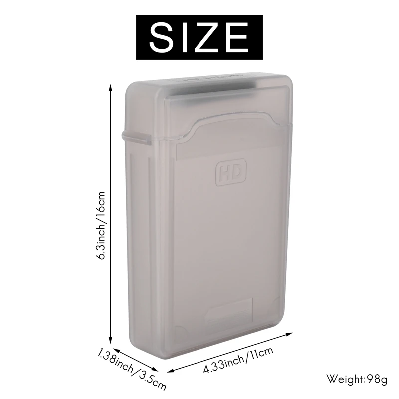 5pcs 3.5" IDE SATA HDD Hard Drive Disk Plastic Storage Box Case Enclosure Cover Gray