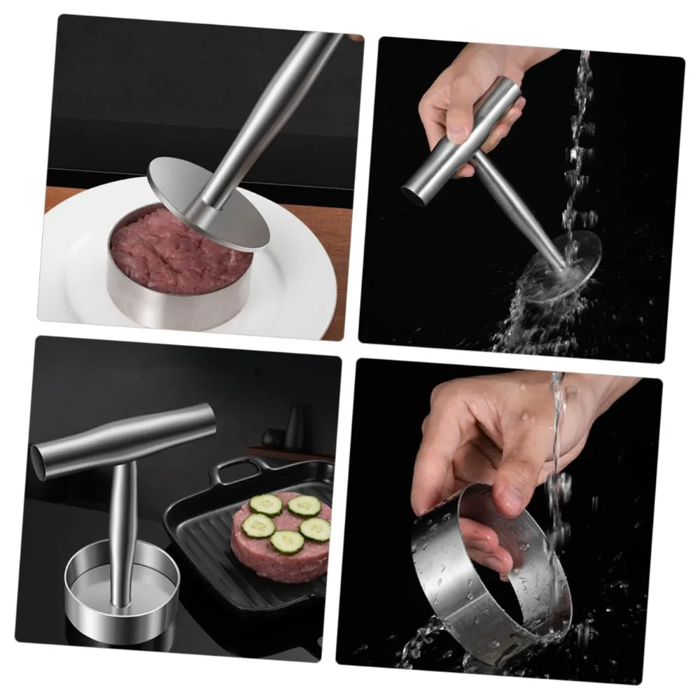 New Stainless Steel Burger Press Tool Easy To Use Non-Stick Hamburger Maker BBQ Tools Round Rice Ball Mold