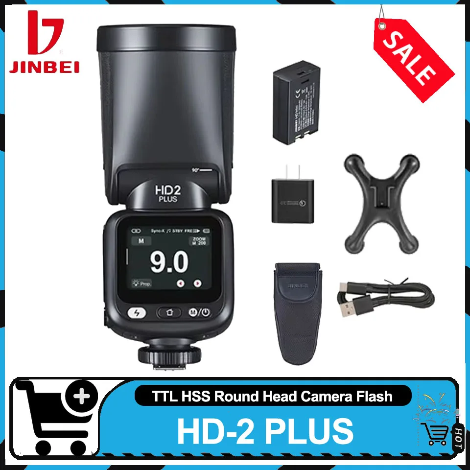JINBEI HD-2 PLUS TTL HSS Round Head Touch Screen on