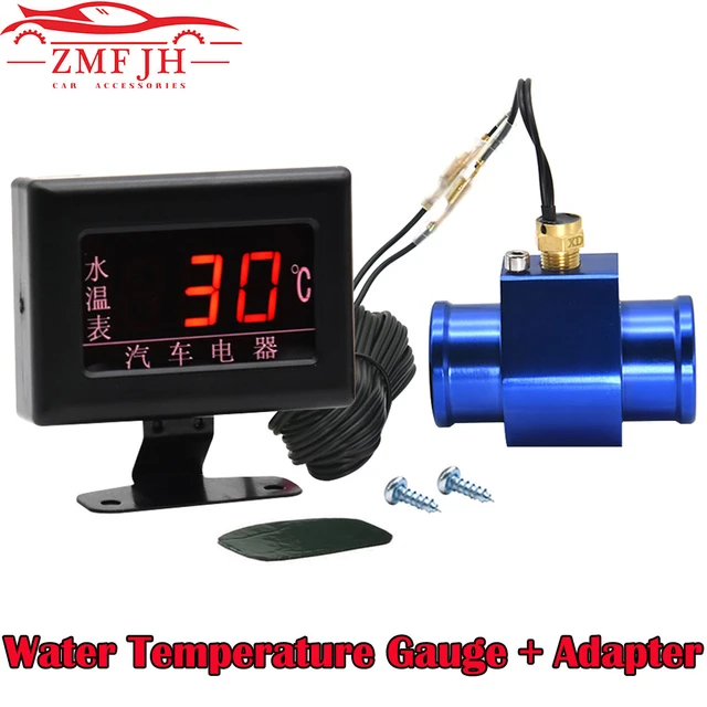 Jauge numérique LCD pour voiture et camion, température de l'eau, pression  d'huile, voltmètre, 3 en 1 mètre avec capteur 1/8NPT, adaptateur de  température de l'eau, 26-40mm - AliExpress