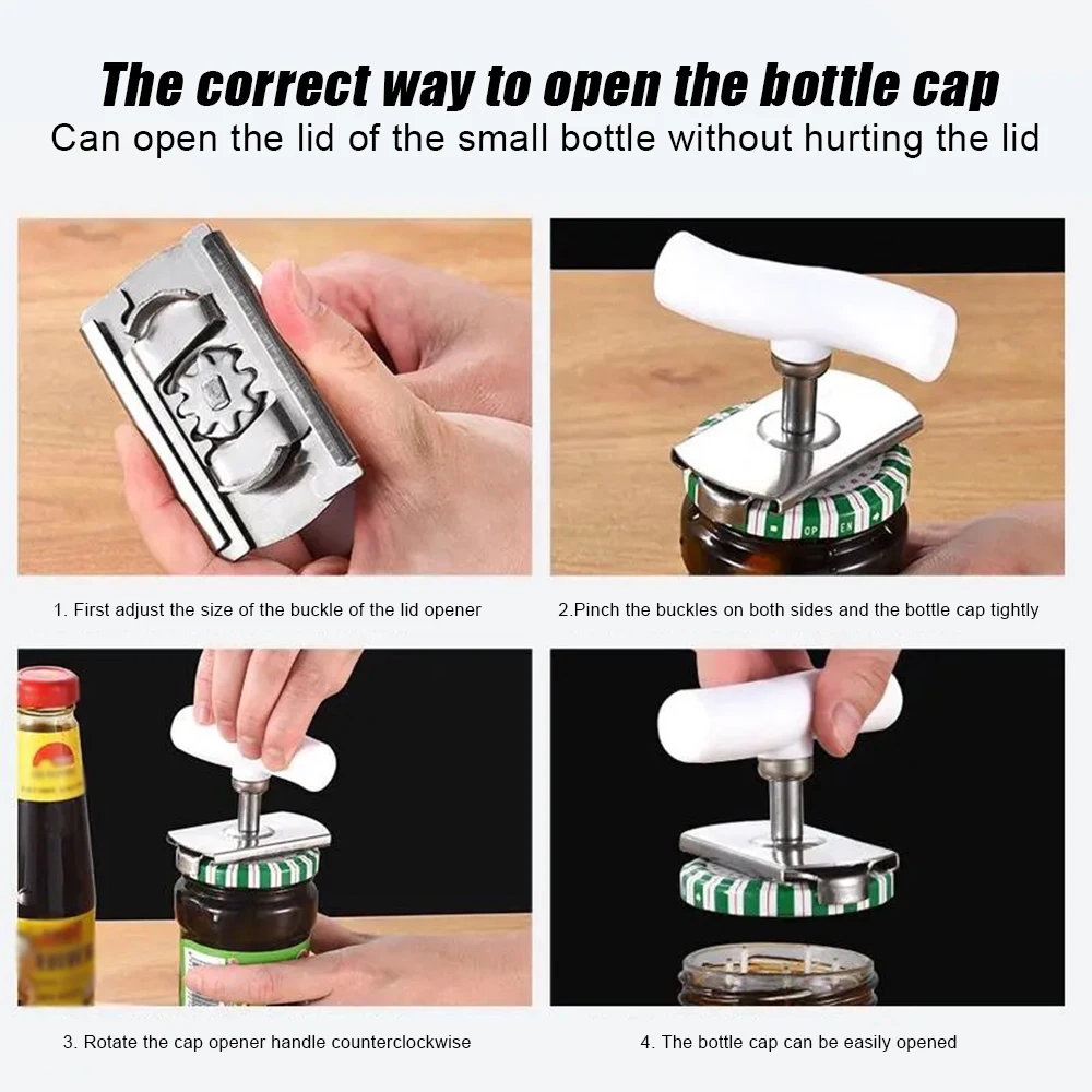 All-in-One Kitchen Tool - Bottle, Jar, Can Opener In Red (5-in-1 Manual Gadget)