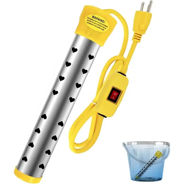 เครื่องทำน้ำอุ่นแบบจุ่ม A52Q-Mini สำหรับสระว่ายน้ำและถังน้ำ ขนาด 5 แกลลอน พร้อมระบบควบคุมอุณหภูมิอัจฉริยะ ดีไซน์สแตนเลส สไตล์อเมริกัน 1