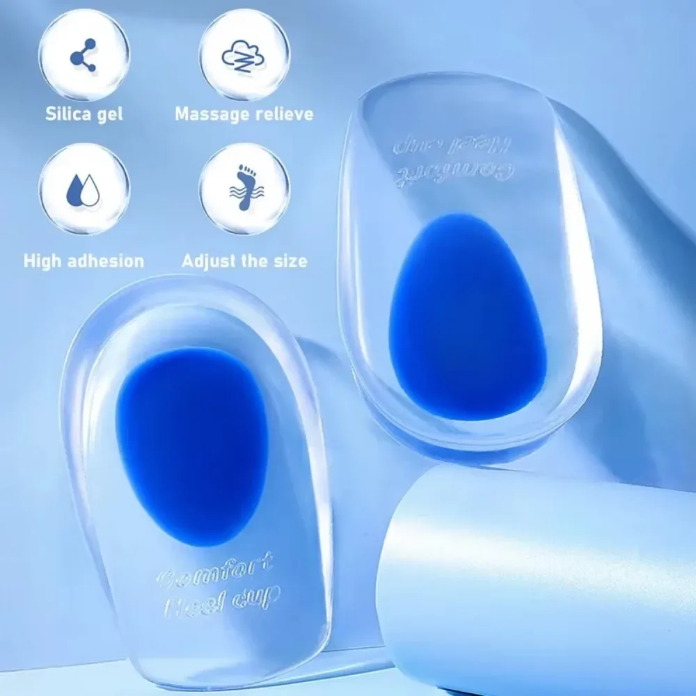 2pcs Silicone Gel Insoles for Plantar Fasciitis Heel Spur U-shaped Pain Relief Protective Inserts Soft Pads for Men Women