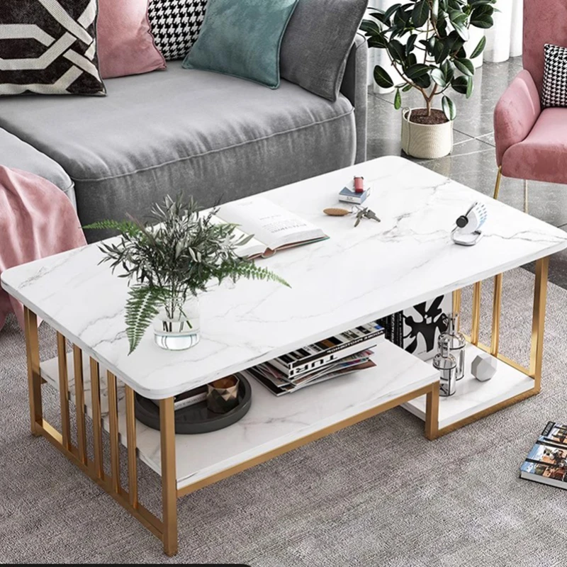 

Minimalist Aesthetic Coffee Table Space Saving Design White Coffee Table Gold Floor Mesas De Centro Para Sala Home Furniture