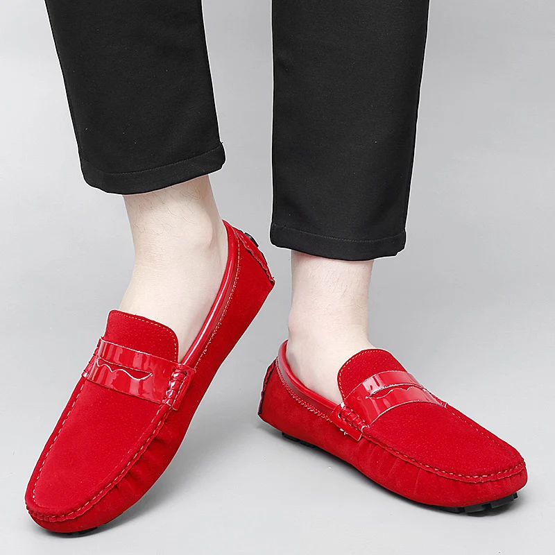 

Mens Casual Shoes Fashion Men Women Shoes Patchwork Comfy Suede Leather Loafers Moccasins Slip on Men's Flats Male Driving Shoes