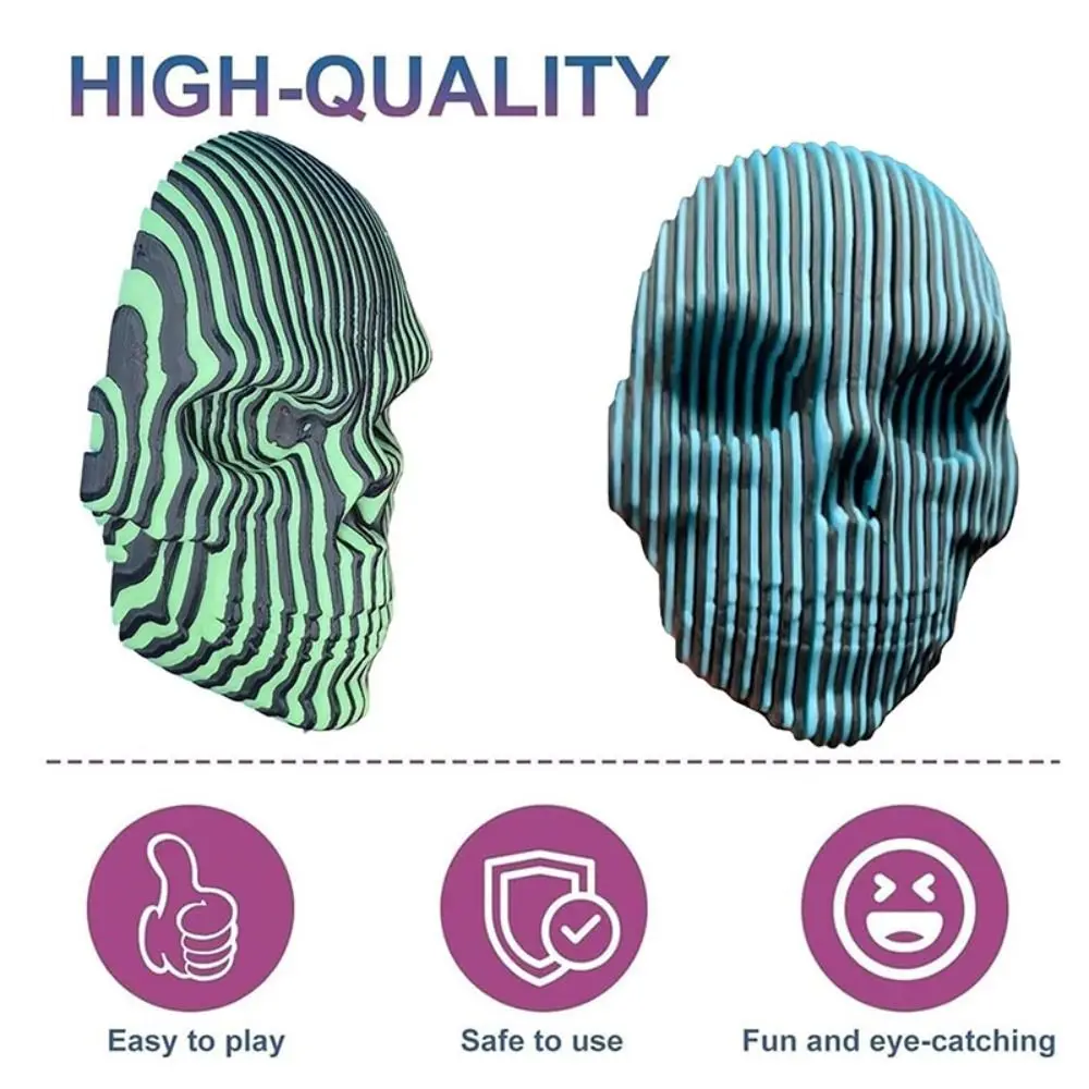 Visual Illusion 3D Printing Skulls Toys Simulation Model Glowing Skeleton Toy Cartoon Statue Luminous Quantum Skull