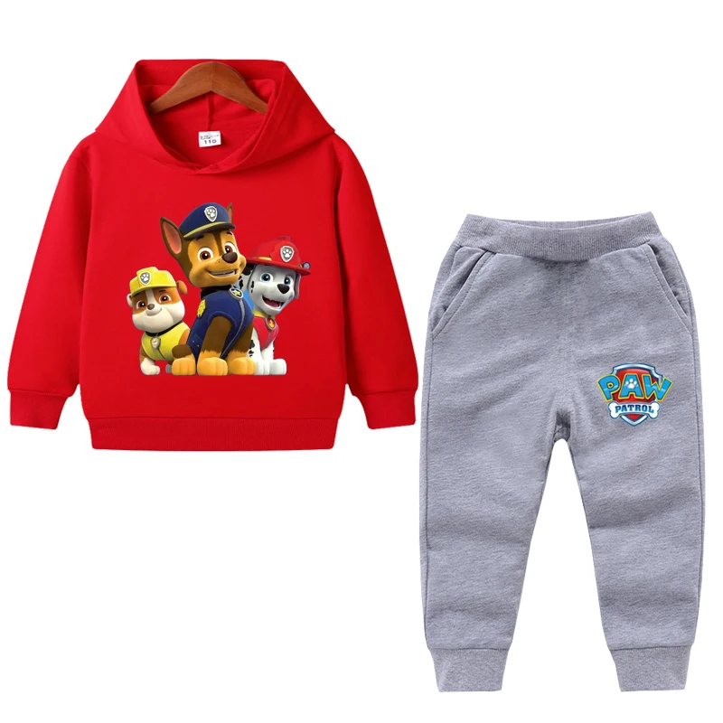 1-8 Years Children Baby Boys PAW Patrol Sweatshirt Sets Childrens Tops+Pant Kids Boys Girls Clothes Cartoon Hoodies Suit exercise clothing sets	 Clothing Sets