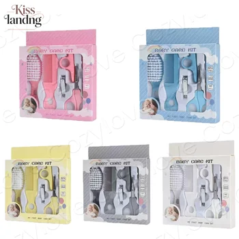 Kit per la cura del bambino 5 in 1 |   Set portatile per la cura del bambino con spazzola, pettine, tagliaunghie e forbici, senza BPA